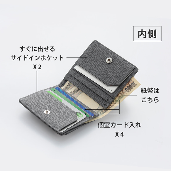 最小レベルでありながら、大容量・丈夫さを両立させてYOSHINA二つ折財布！【サーモンピンク】 7枚目の画像
