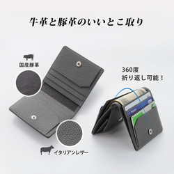 最小レベルでありながら、大容量・丈夫さを両立させてYOSHINA二つ折財布！【サーモンピンク】 4枚目の画像