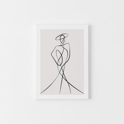【0637】アートポスター　Woman Body Minimalist Drawing Art Print 3　北欧 4枚目の画像