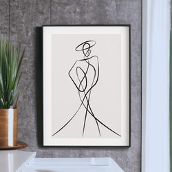 【0637】アートポスター　Woman Body Minimalist Drawing Art Print 3　北欧 2枚目の画像