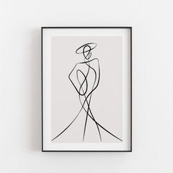 【0637】アートポスター　Woman Body Minimalist Drawing Art Print 3　北欧 1枚目の画像