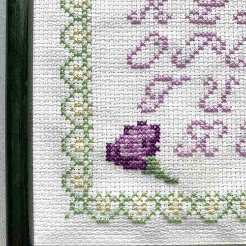 アルファベット刺繍クロスステッチ ABCサンプラー すみれ アルファベット刺繍クロスステッチ ABCサンプラー すみれ