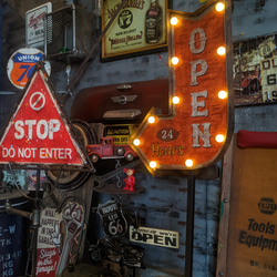 アメリカン ウォールデコレーションミラー テキサコ & アメリカン