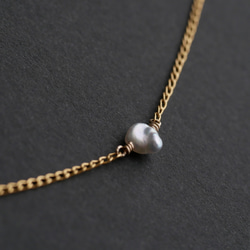 14KGF Akoya keshi pearl necklace. 第4張的照片