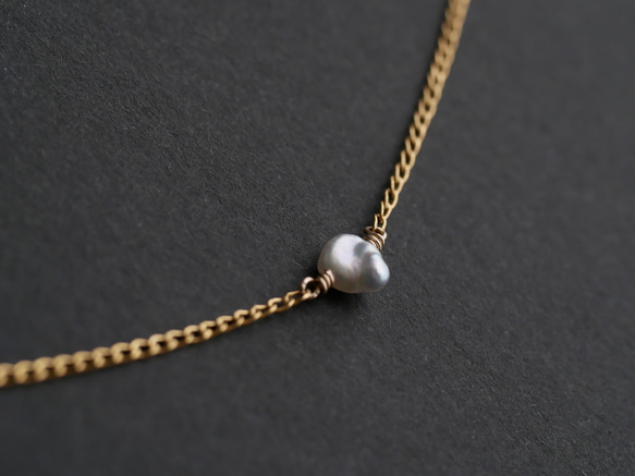 14KGF Akoya keshi pearl necklace. 第4張的照片