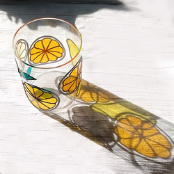 レモンオレンジのガラスポット ステンドグラス風キャニスター 7枚目の画像