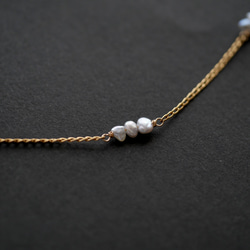 14KGF Akoya keshi pearl station necklace 3 第8張的照片