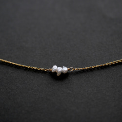 14KGF Akoya keshi pearl station necklace 3 第6張的照片