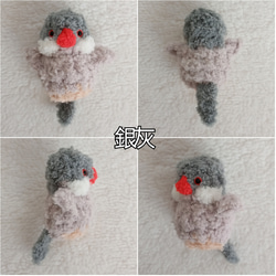 文鳥小型娃娃玩偶 可加吊飾 別針 可客製改色 手作毛線鉤織小物 鳥 寵物 第6張的照片