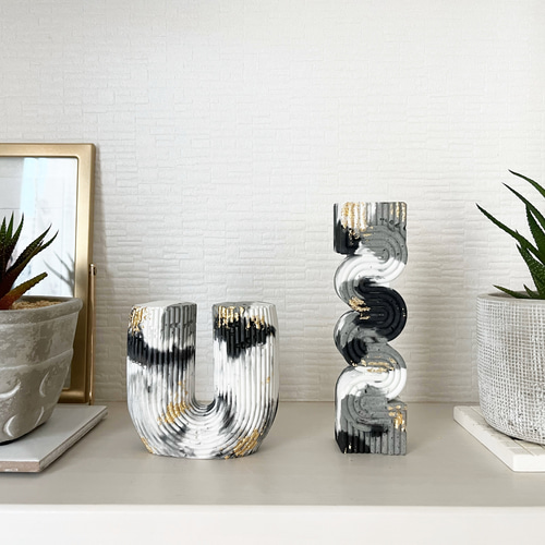 各1点限定販売☆セメントオブジェ マーブルゴールド 韓国インテリア