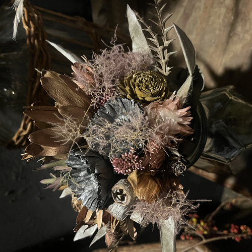 アンティーク風 ミニ花束 ミニブーケ ドライフラワー✿ ドライ アンティーク風 ミニ花束 ミニブーケ ドライフラワー✿ ドライ