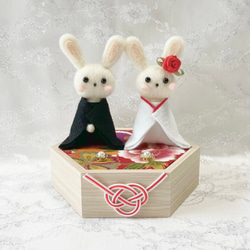 新郎新婦和装人形BIGサイズとリングピロー 新郎新婦和装人形BIGサイズとリングピロー