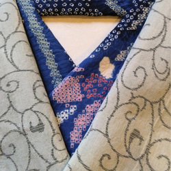 新品】有松絞り半衿(カキツバタ) 鳴海有松絞り 藍綿 三つ折り縫い 春