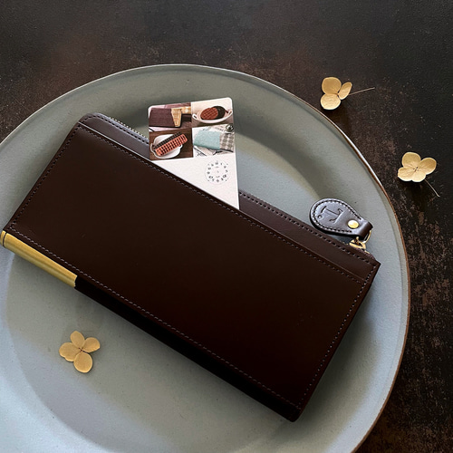 革のビターチョコ長財布（金の包み紙） 長財布 trooms 通販 16059419