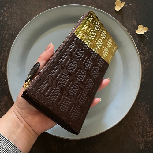 革のビターチョコ長財布（金の包み紙） 長財布 trooms 通販 16059419