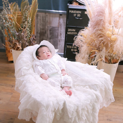 【特集掲載】【新生児服】国産 ダブルガーゼ 丸襟 ツーウェイオール 3点 セット｜出産祝い・退院着・お宮参り・マンスリー 10枚目の画像