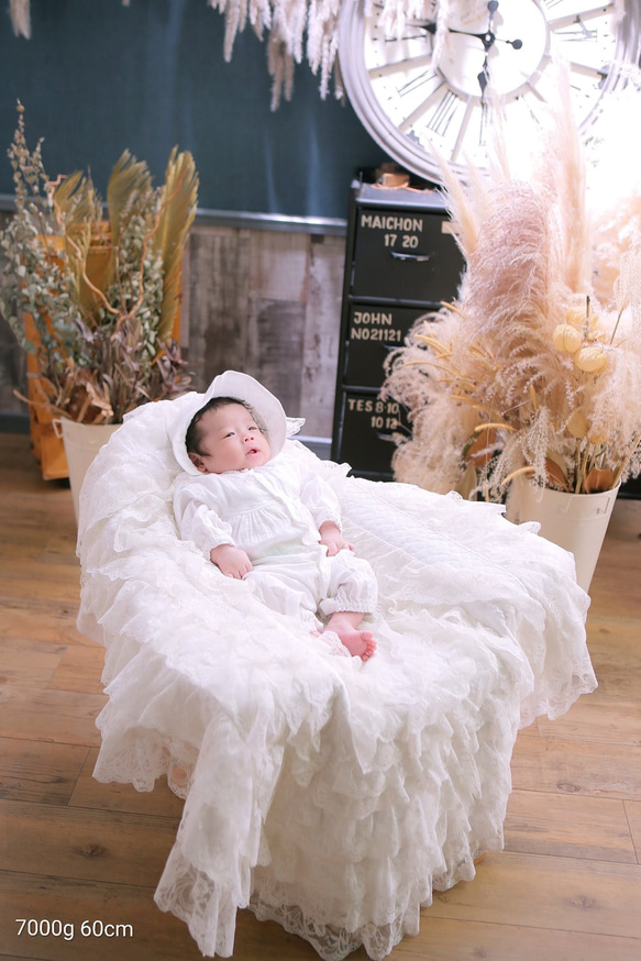 【特集掲載】【新生児服】国産 ダブルガーゼ 丸襟 ツーウェイオール 3点 セット｜出産祝い・退院着・お宮参り・マンスリー 10枚目の画像