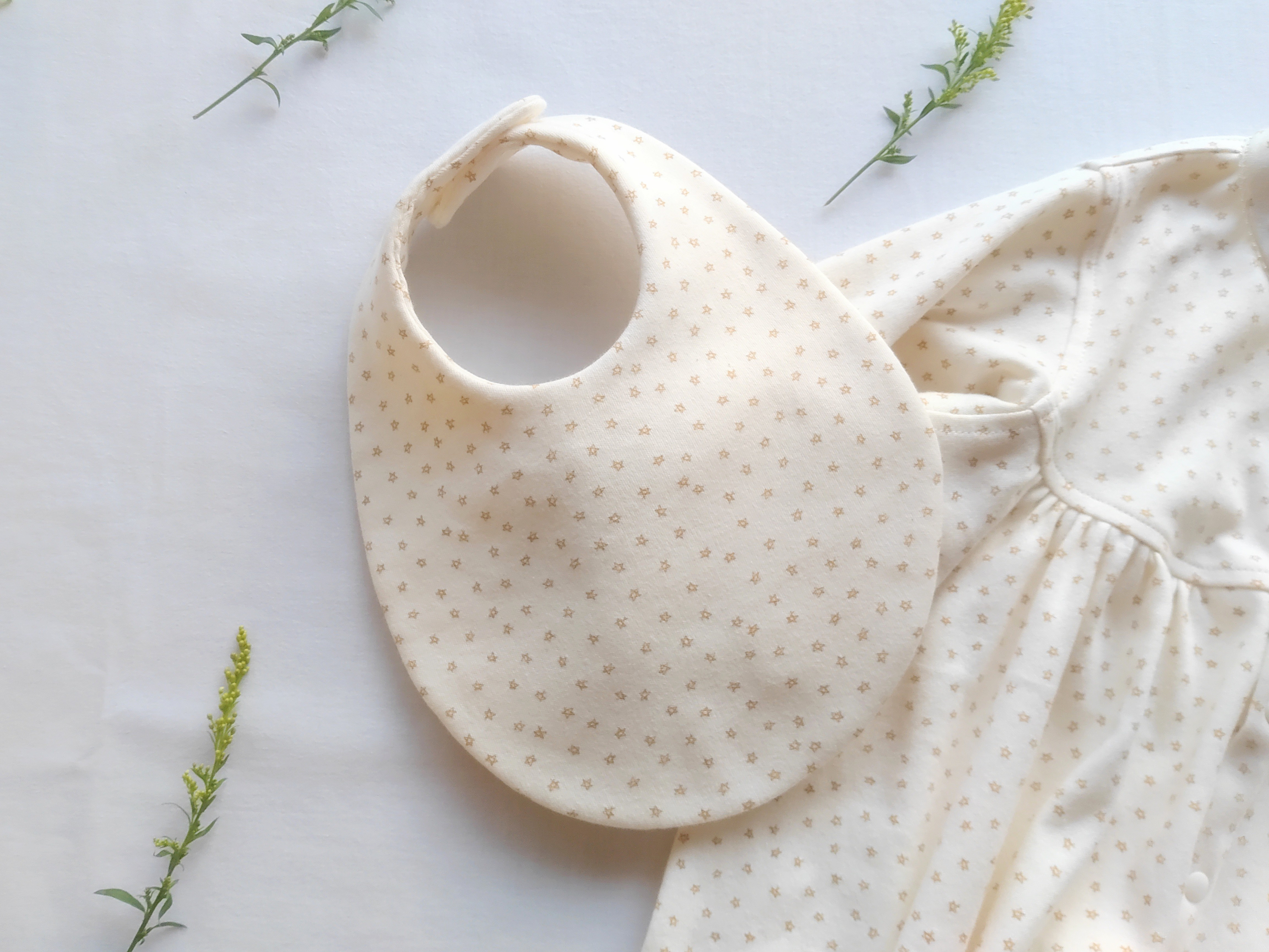 【新生児服】きらきらお星さまスムースコットン ツーウェイオール 3点 セット｜出産祝い・退院着・お宮参り・マンスリーフォ