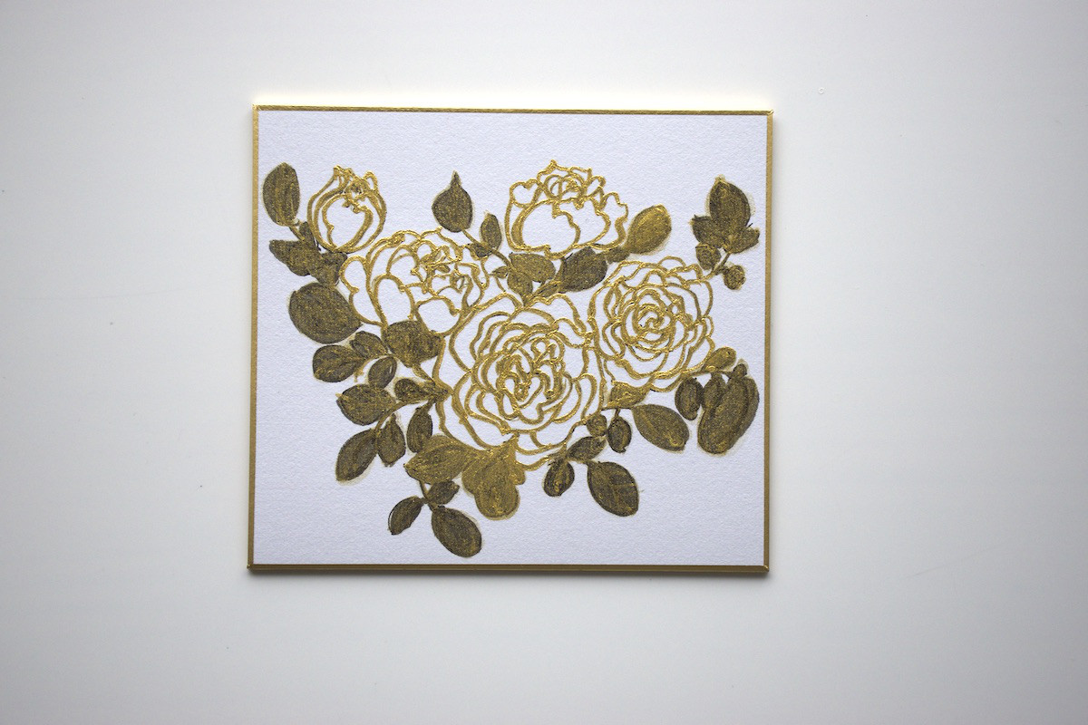 遠藤昭吾 「大輪のバラ 」 油絵 ・ 油彩画 F0 ( 0号 ) 絵画 洋画