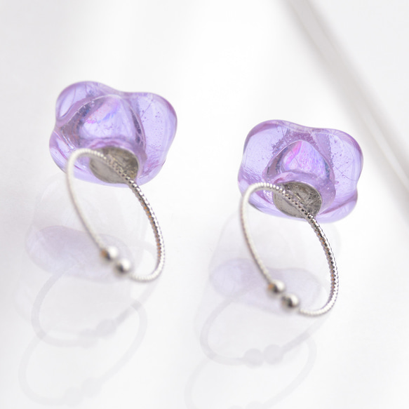 １輪紫陽花のガラスリング 5枚目の画像