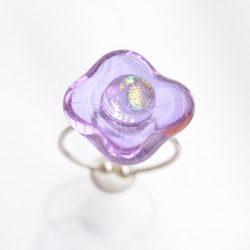 １輪紫陽花のガラスリング 1枚目の画像