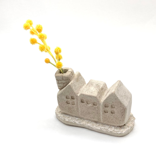 三連おうちの一輪挿し 素焼き ドライフラワー 造花用 フラワーベース