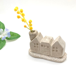 三連おうちの一輪挿し 素焼き ドライフラワー 造花用 フラワーベース