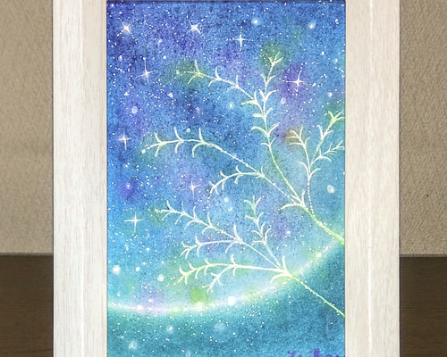 パステル画（原画）夕暮れの月星。 a88051535ce07859c44e67fca9a7fe