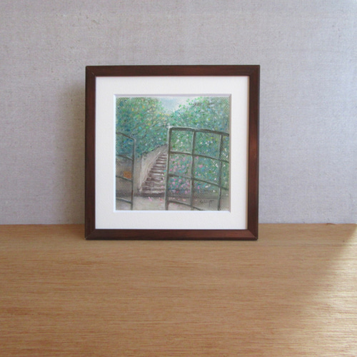 パステル画 ちいさな公園の階段（原画 額付き） 絵画 takiyo 通販