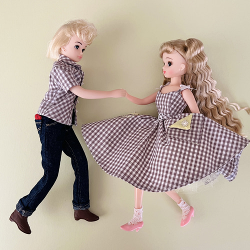 リカちゃん　ギンガムチェック　ワンピース　セット ギンガムチェック ワンピース パニエ セット リカちゃん その他