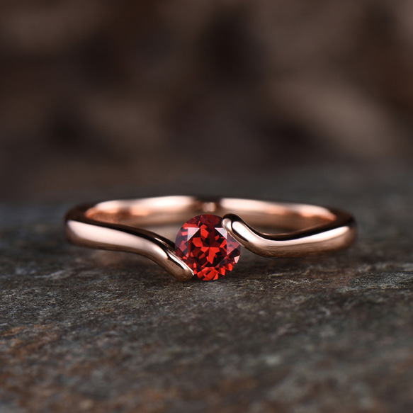 1 月の誕生石天然ガーネットリング赤い宝石ガーネット婚約指輪ローズ