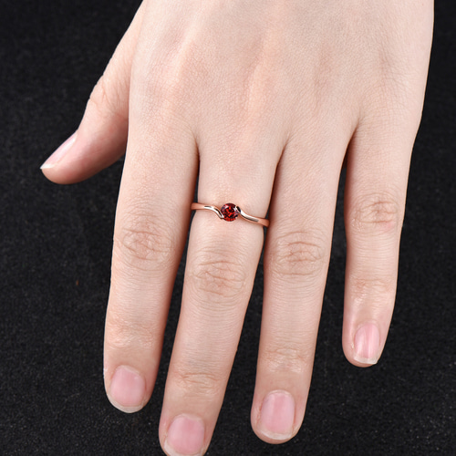 1 月の誕生石天然ガーネットリング赤い宝石ガーネット婚約指輪ローズ
