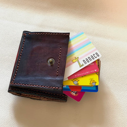 三つ折りコンパクト財布、ビンテージ色、メンズ、レディース、 9枚目の画像
