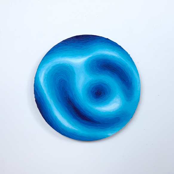 [Mukayu (M-#50)] 現代藝術繪畫海藝術面板藍色紋理藝術 第1張的照片