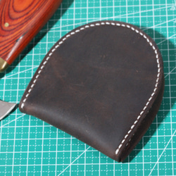 BIG大容量新番完全手縫い牛革 （馬蹄型）半円型 コインケース 携帯便利ヴィンテージ 4枚目の画像