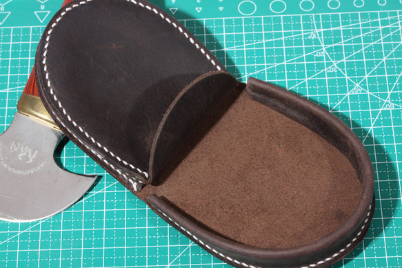 BIG大容量新番完全手縫い牛革 （馬蹄型）半円型 コインケース 携帯便利ヴィンテージ 6枚目の画像