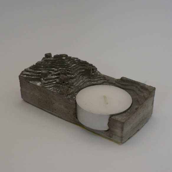 candle holder village      置物　オブジェ ジオラマ　3Dプリント＋セメント雑貨 7枚目の画像