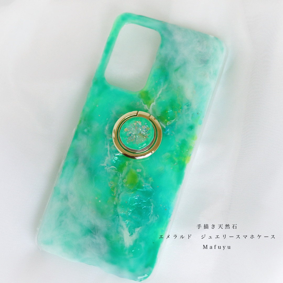 手描き誕生石　エメラルド　ジュエリースマホケース　全機種対応 iPhone17 Xperia Android 4,899円