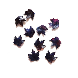 ヴィンテージ 1980s カエデの葉っぱのアクリルビーズ インディゴブルー 20×18.5mm (4個) 1枚目の画像