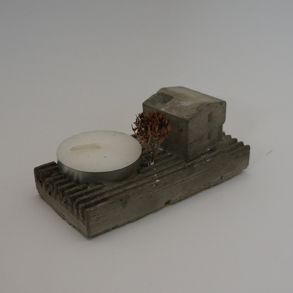 candle holder CASA_B      置物　オブジェ ジオラマ　3Dプリント＋セメント雑貨 10枚目の画像