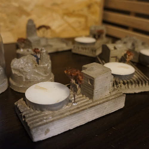 candle holder CASA_C 置物 オブジェ ジオラマ 3Dプリント＋