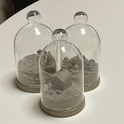 ガラスドーム 灯台/Tower 置物 オブジェ ジオラマ 3Dプリント＋