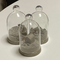 ガラスドーム CASA      置物　オブジェ ジオラマ　3Dプリント＋セメント雑貨 9枚目の画像