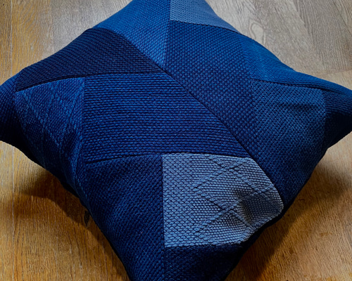 VINTAGE クロスステッチ 刺繍 藍染 リバーシブル パッチワークジャケット RIOLISクロスステッチ刺繍キット No.2102 