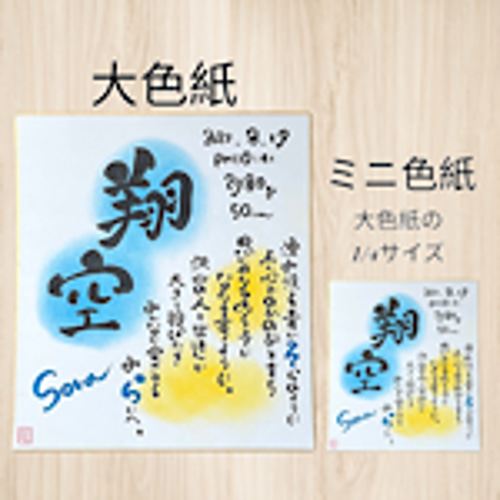 大迫力命名書 】100日祝いにぴったり！《通常色紙サイズ5000円》選べる