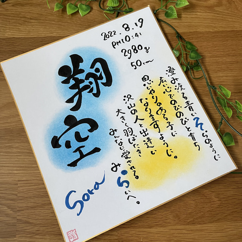 命名書☆出産祝い☆お子様の誕生記念品☆名前詩色紙☆ 命名書☆出産祝い☆お子様の誕生記念品☆名前詩色紙☆