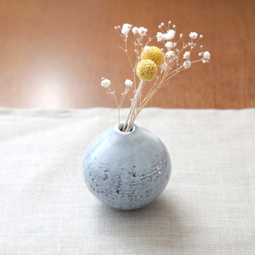 手作りの土釉薬掛け陶器花瓶 （筒型装飾花器☆気分やお花に