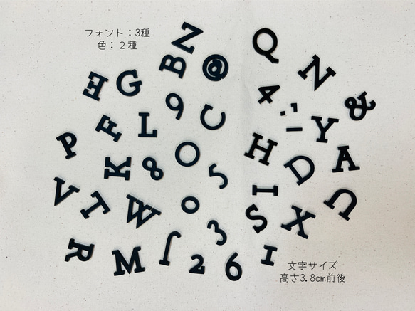 【大サイズ】 モノクロ 切り抜き文字 表札 ポスト 玄関 ネームプレート ルームプレート ドアプレート 1枚目の画像