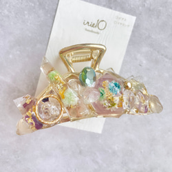 1点限定】 鉱石 レジン ヘアクリップ 2本セット No.6 ヘアクリップ