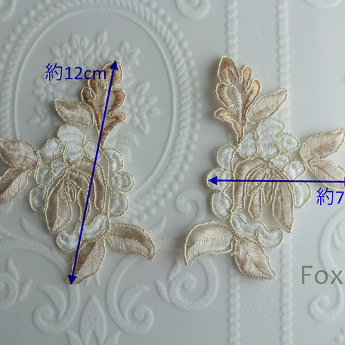 ディドルディドル00〇〇　チュール付き刺繍ガウン チュールコード刺繍モチーフ 1対 花 赤色 (MFLC42RDEJJL) レース